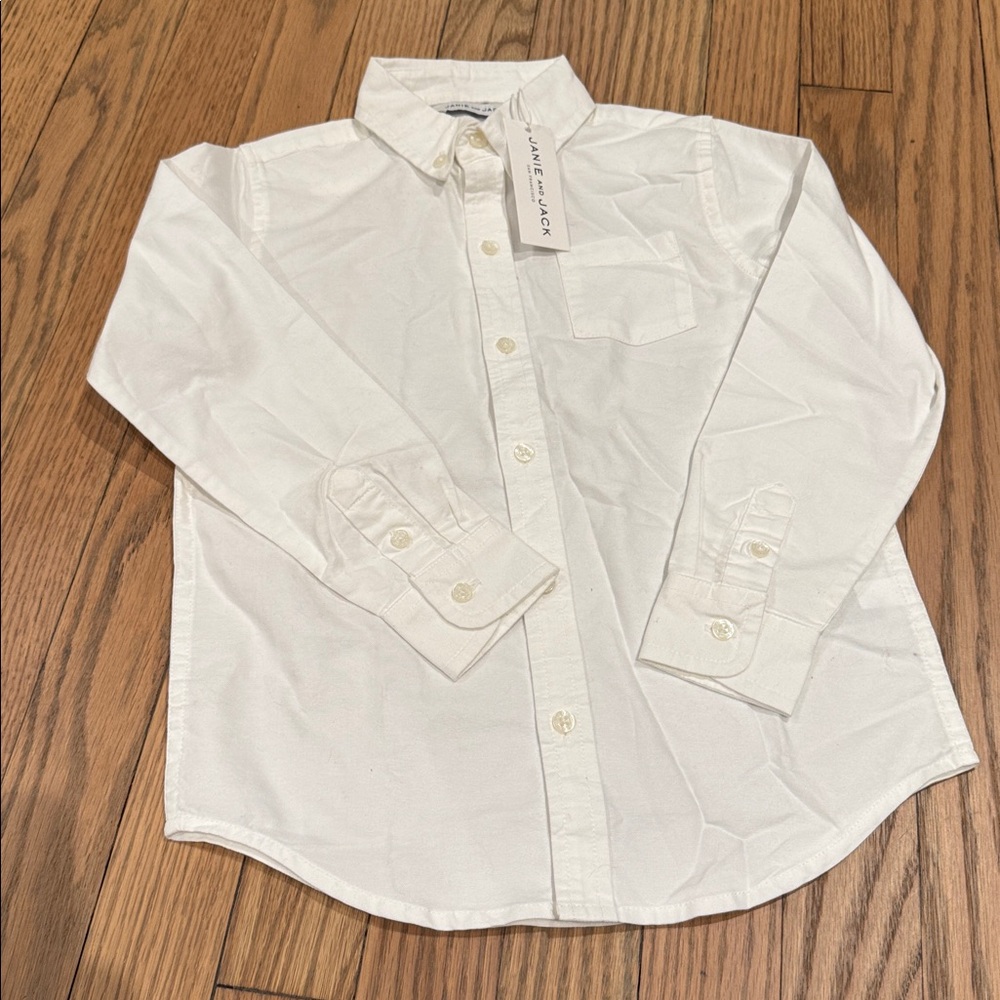 Janie & Jack White Button-Up Shirt- NWT- Size 5